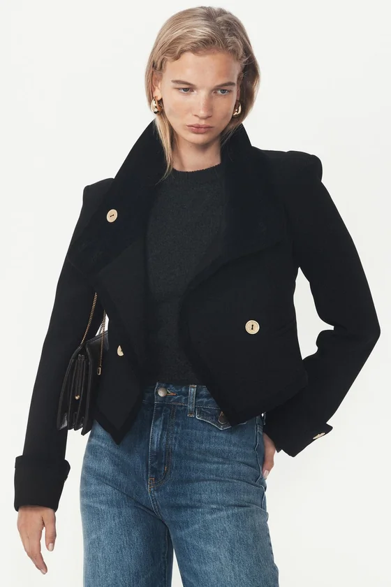КОРОТКАЯ КУРТКА НА ПУГОВИЦАХ — THE ITEM ZARA WOMAN