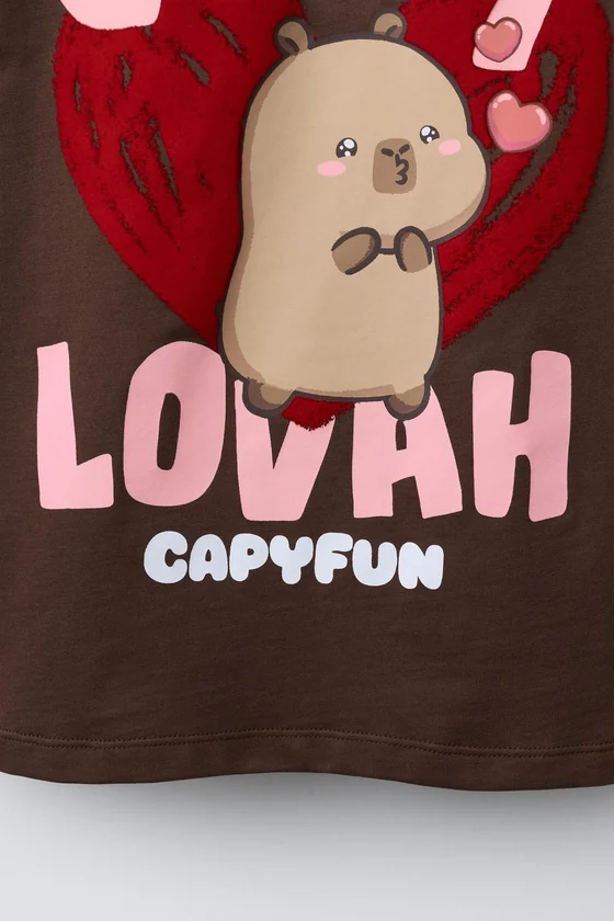 ФУТБОЛКА CAPIBARA CAPYFUN © С РЕЛЬЕФНЫМ ПРИНТОМ