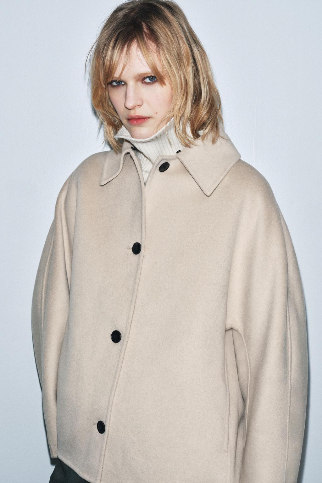 КУРТКА С ШЕРСТЬЮ И ВОРОТНИКОМ ИЗ ИСКУССТВЕННОГО МЕХА — ZW COLLECTION