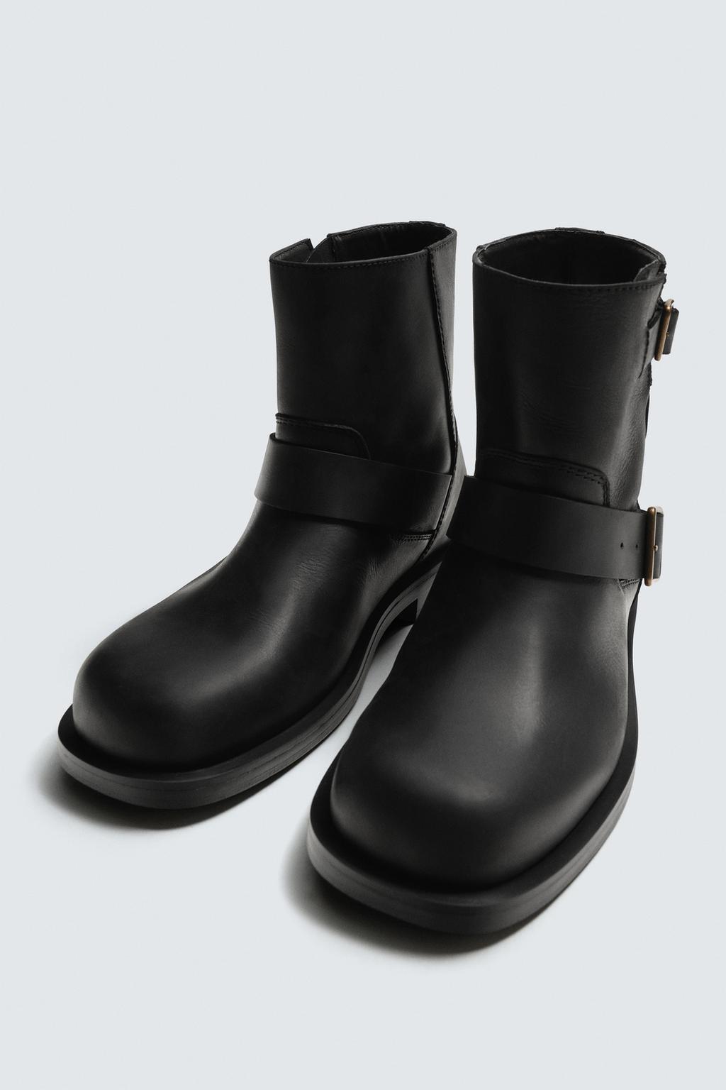 КОЖАНЫЕ САПОГИ С ПРЯЖКАМИ