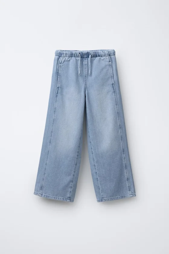 ДЖИНСЫ WIDE LEG СО ШНУРКАМИ