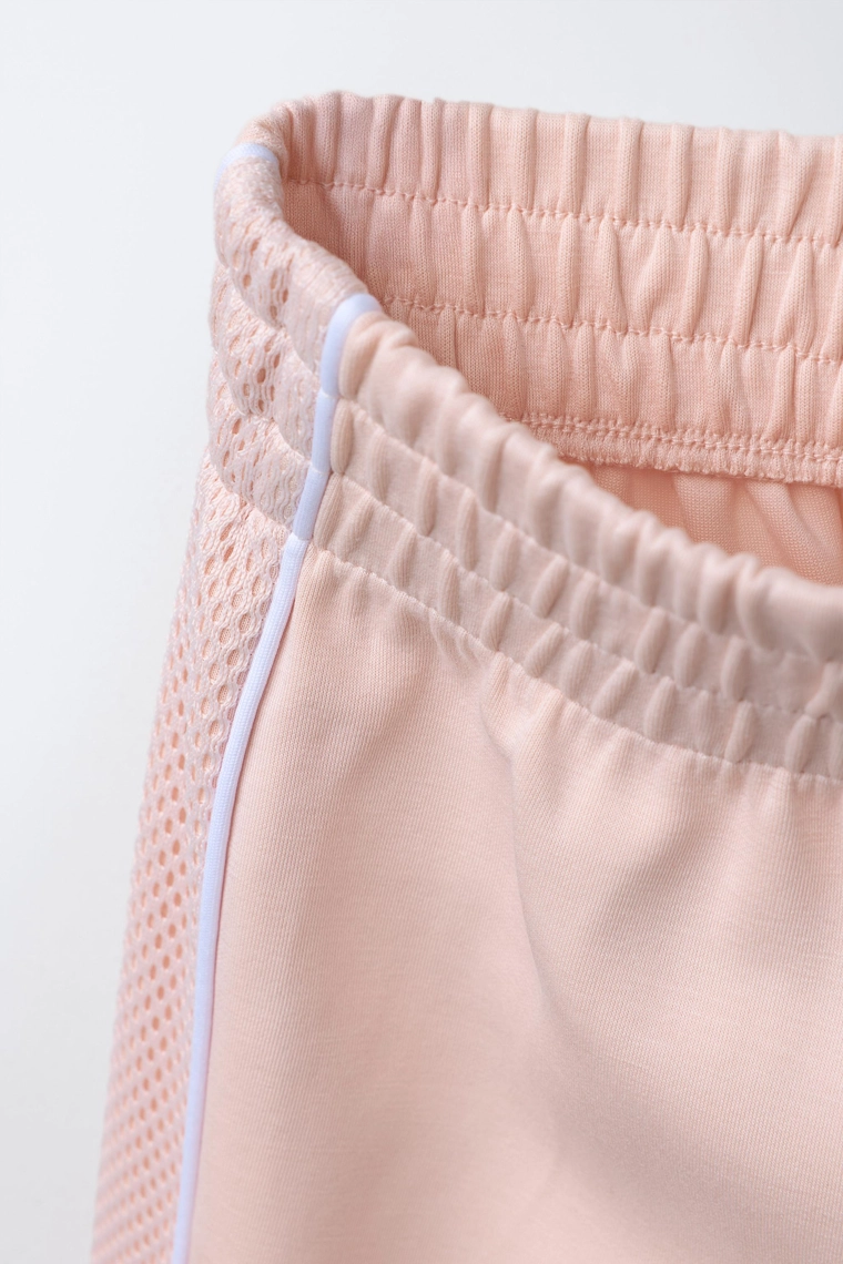 БРЮКИ ПРЯМОГО КРОЯ С БОКОВЫМИ ВСТАВКАМИ ИЗ СЕТКИ