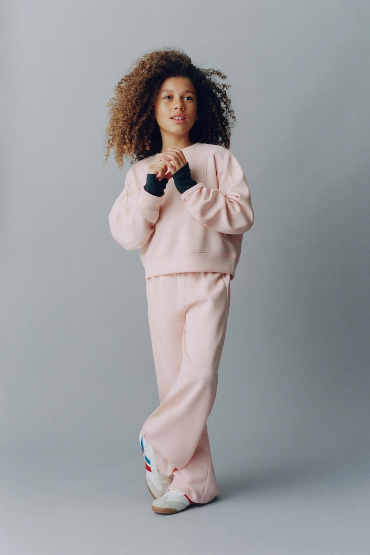 БРЮКИ ПРЯМОГО КРОЯ С БОКОВЫМИ ВСТАВКАМИ ИЗ СЕТКИ