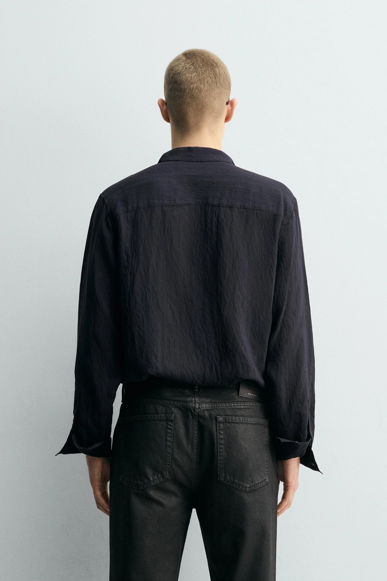 РУБАШКА ИЗ СТРУЯЩЕЙСЯ ТКАНИ С БАНТОМ