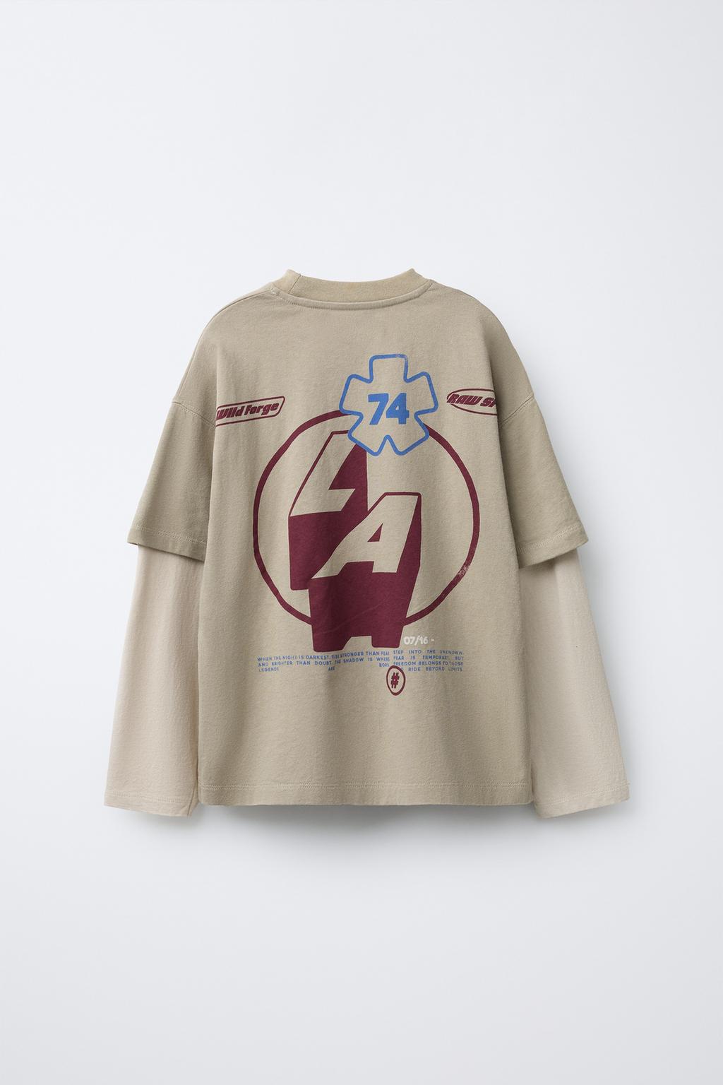 ФУТБОЛКА С ПРИНТОМ «RIDER» И ДВОЙНЫМИ РУКАВАМИ