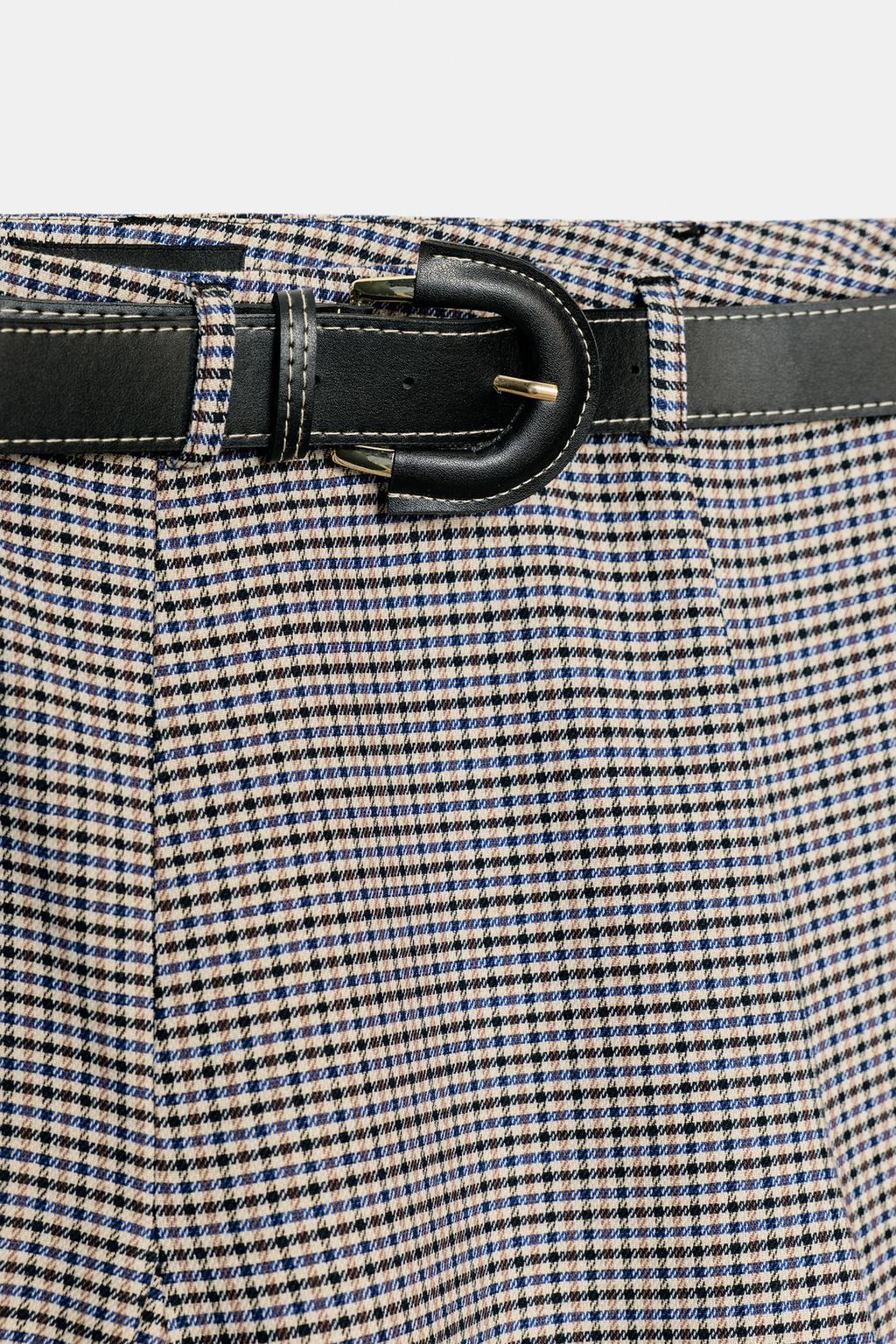 ЮБКА МИДИ В КЛЕТКУ С РЕМНЕМ