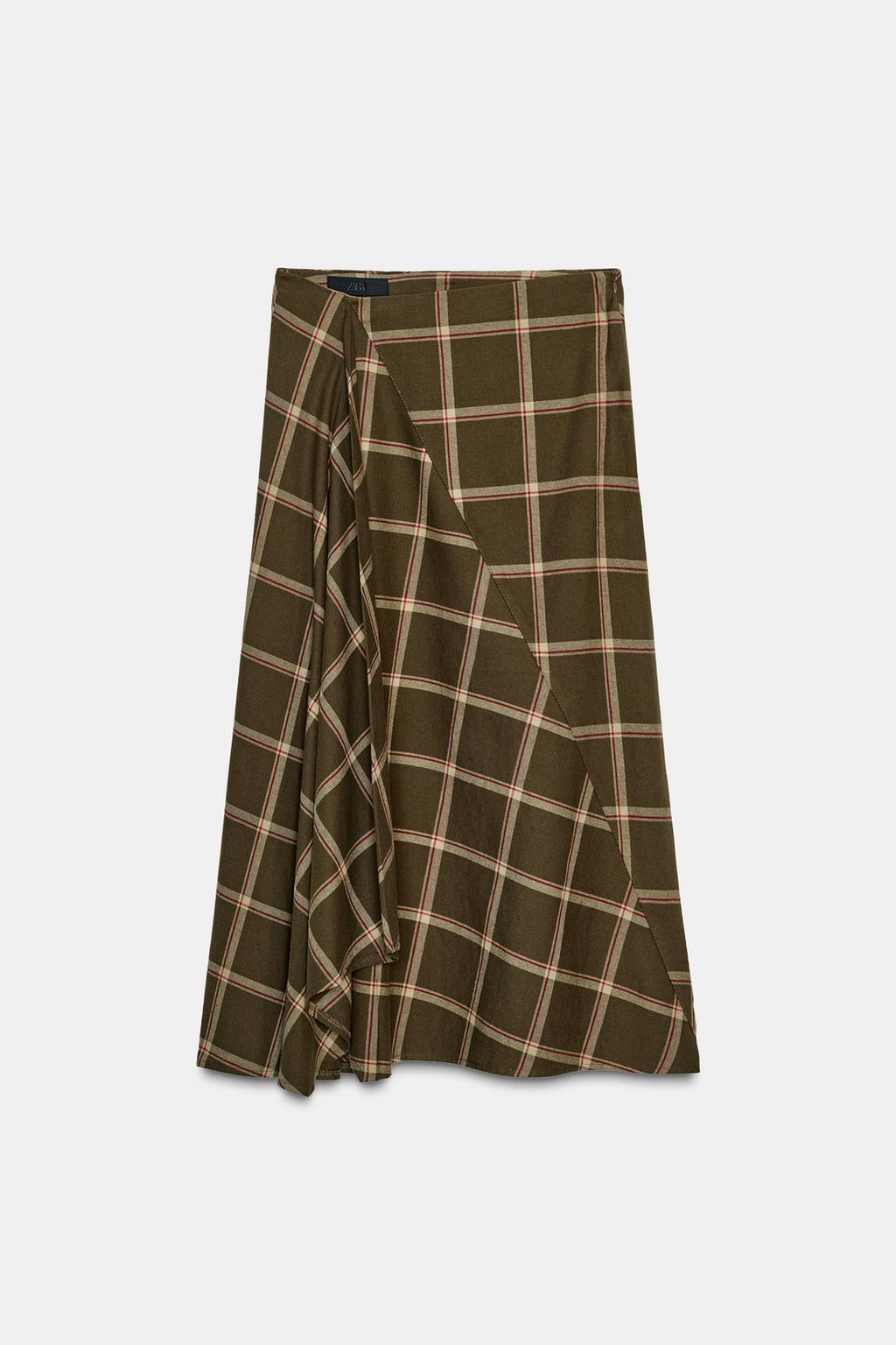 ЮБКА МИДИ В КЛЕТКУ С ВОЛАНАМИ