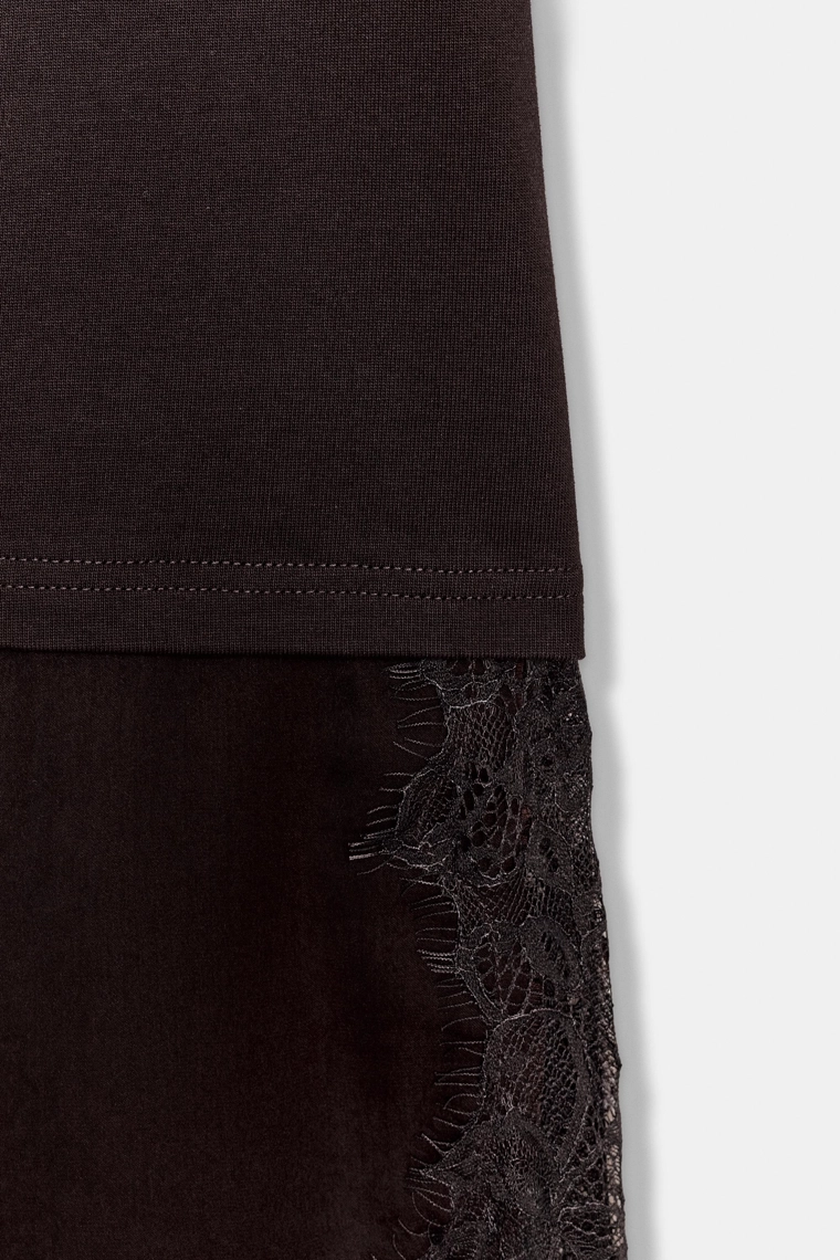 КОМБИНИРОВАННАЯ ФУТБОЛКА С КРУЖЕВОМ