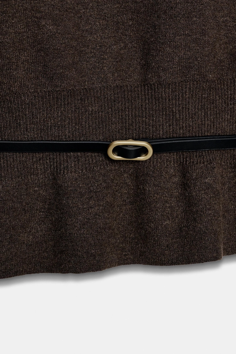 ТРИКОТАЖНЫЙ ДЖЕМПЕР С ПОЯСОМ