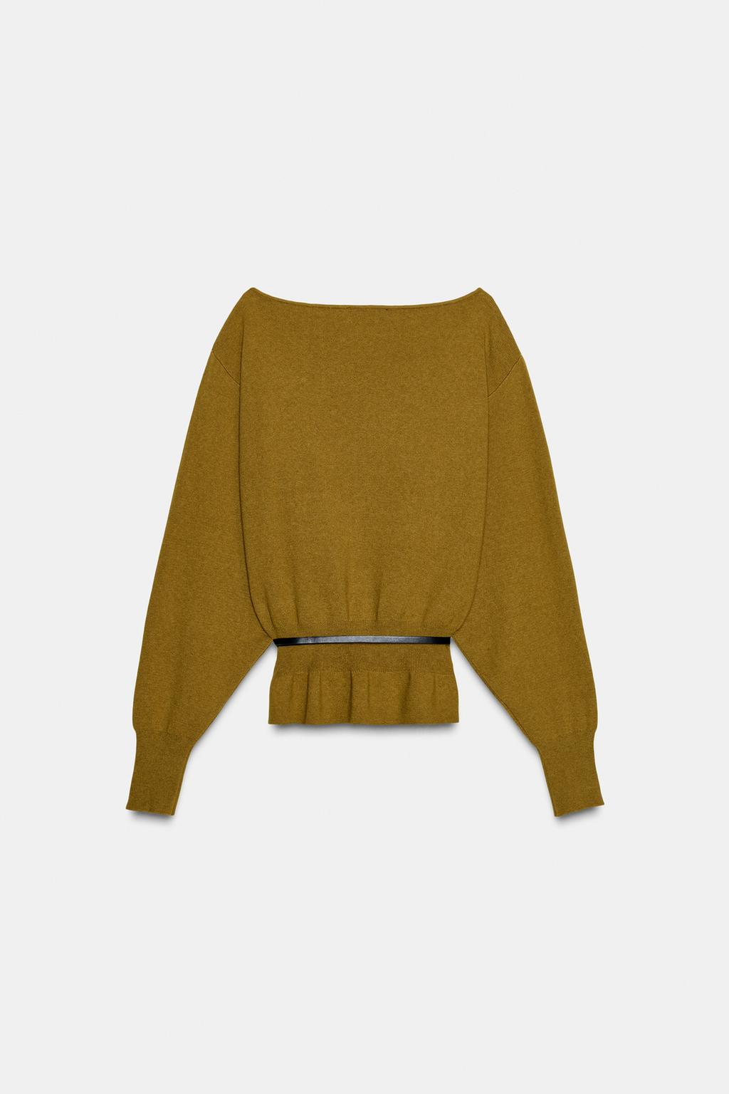 ВЯЗАНЫЙ ДЖЕРСИ С ПОЯСОМ