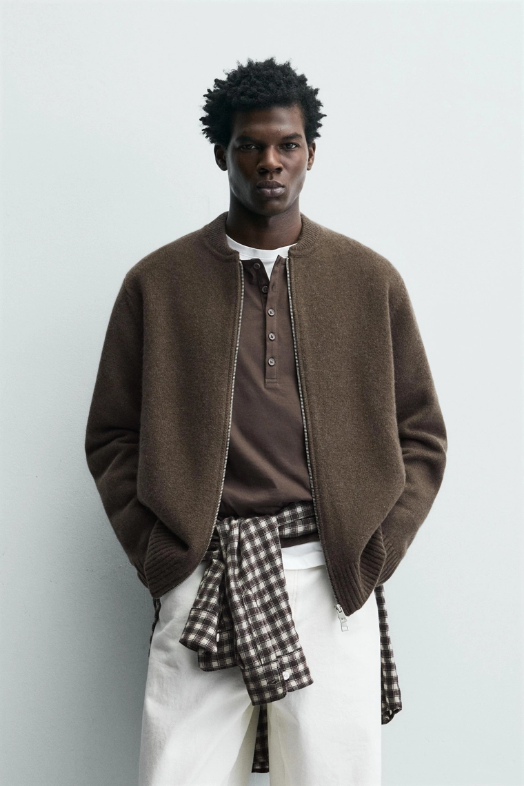 КУРТКА ИЗ 100% ШЕРСТИ НА МОЛНИИ