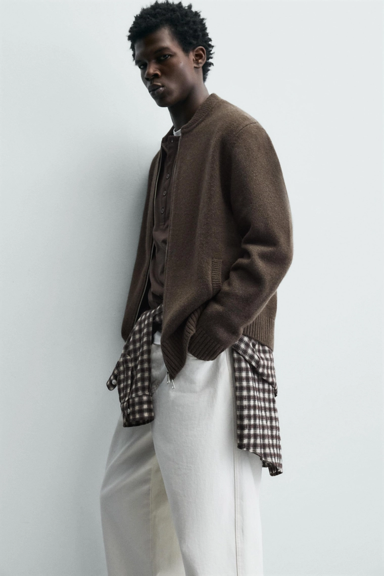 КУРТКА ИЗ 100% ШЕРСТИ НА МОЛНИИ