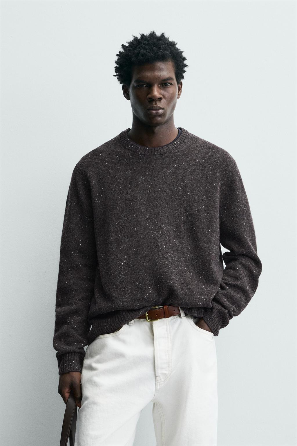 СВИТЕР ИЗ 100% ШЕРСТИ С ЭФФЕКТОМ ПРЯЖИ