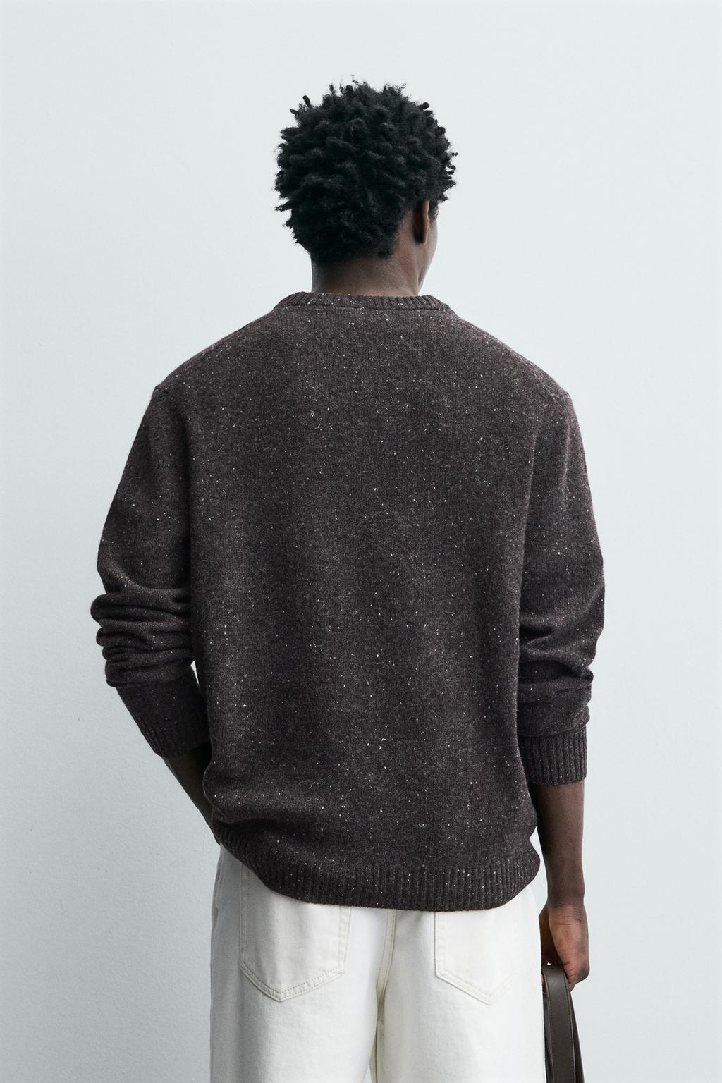 СВИТЕР ИЗ 100% ШЕРСТИ С ЭФФЕКТОМ ПРЯЖИ