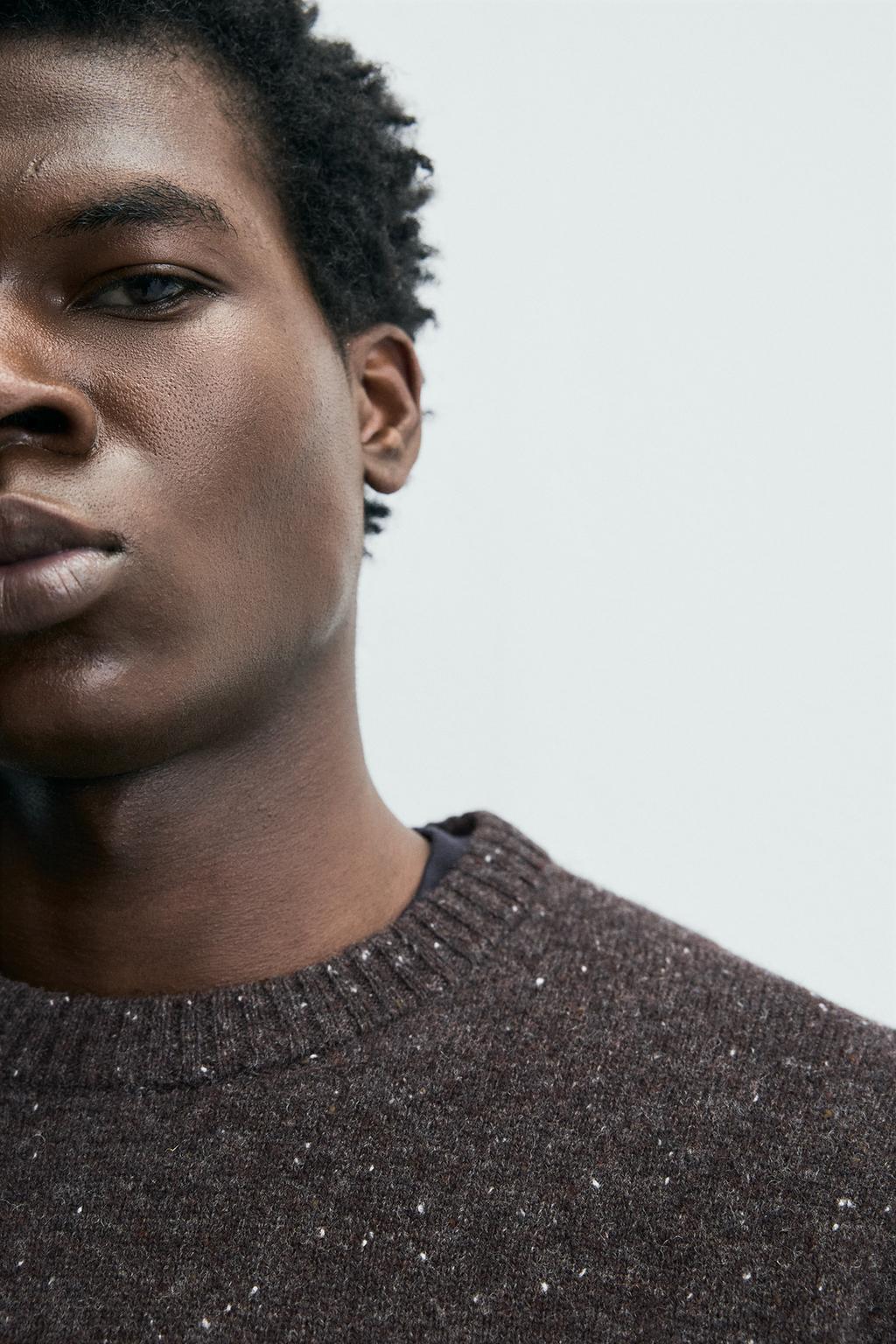 СВИТЕР ИЗ 100% ШЕРСТИ С ЭФФЕКТОМ ПРЯЖИ