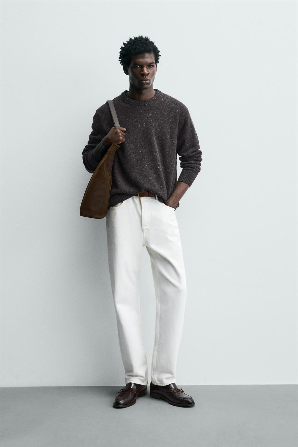 СВИТЕР ИЗ 100% ШЕРСТИ С ЭФФЕКТОМ ПРЯЖИ