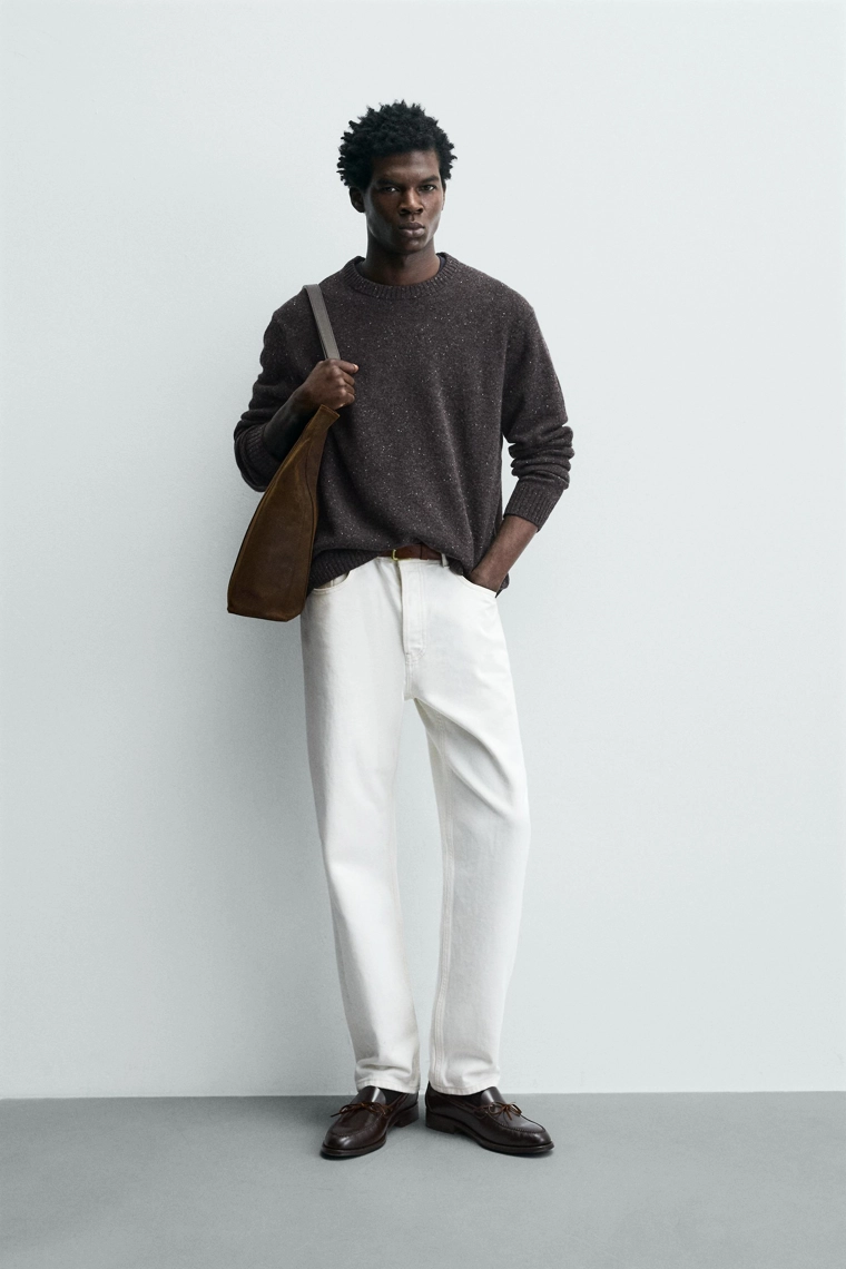 СВИТЕР ИЗ 100% ШЕРСТИ С ЭФФЕКТОМ ПРЯЖИ