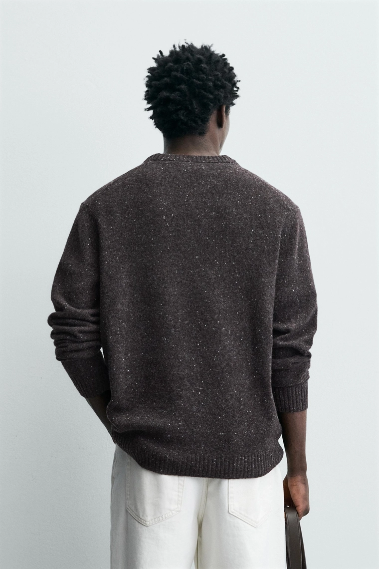 СВИТЕР ИЗ 100% ШЕРСТИ С ЭФФЕКТОМ ПРЯЖИ