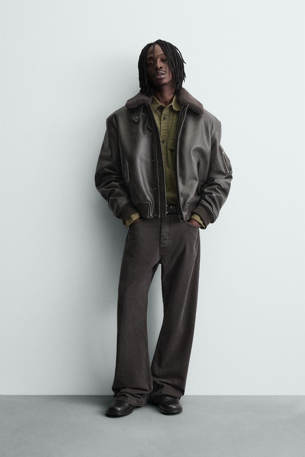 КУРТКА ИЗ ИСКУССТВЕННОЙ КОЖИ СО СЪЕМНЫМ ВОРОТНИКОМ