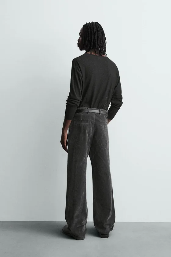 БРЮКИ RELAXED FIT С ФЛОКИРОВАНИЕМ