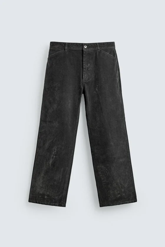 БРЮКИ RELAXED FIT С ФЛОКИРОВАНИЕМ