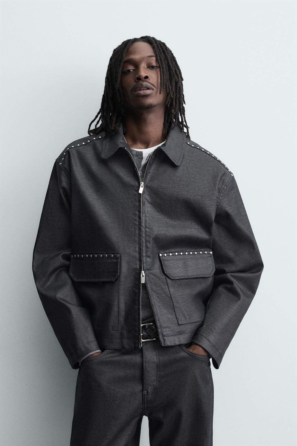 КУРТКА СВОБОДНОГО КРОЯ С ЗАКЛЕПКАМИ