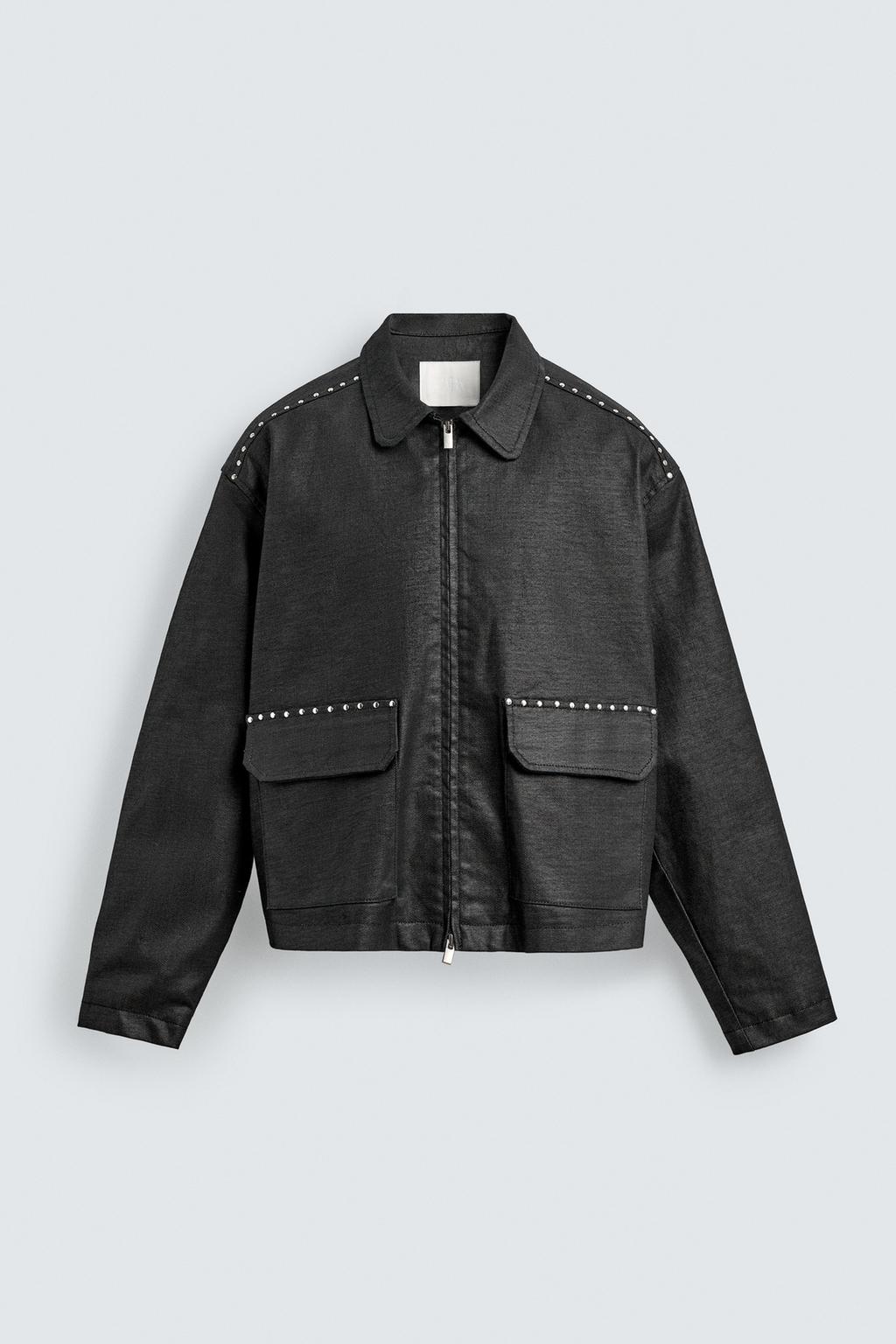 КУРТКА СВОБОДНОГО КРОЯ С ЗАКЛЕПКАМИ