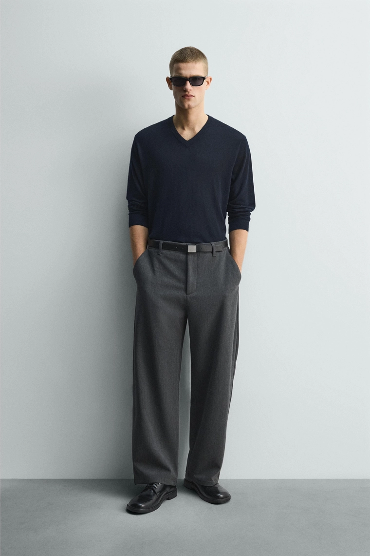 БРЮКИ BALLOON FIT ИЗ РЕЛЬЕФНОЙ ТКАНИ