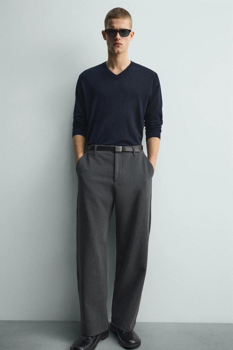 БРЮКИ BALLOON FIT ИЗ РЕЛЬЕФНОЙ ТКАНИ