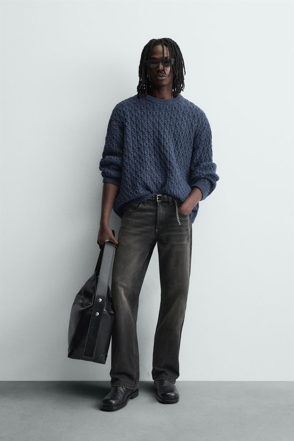 СВИТЕР С УЗОРОМ «КОСЫ»