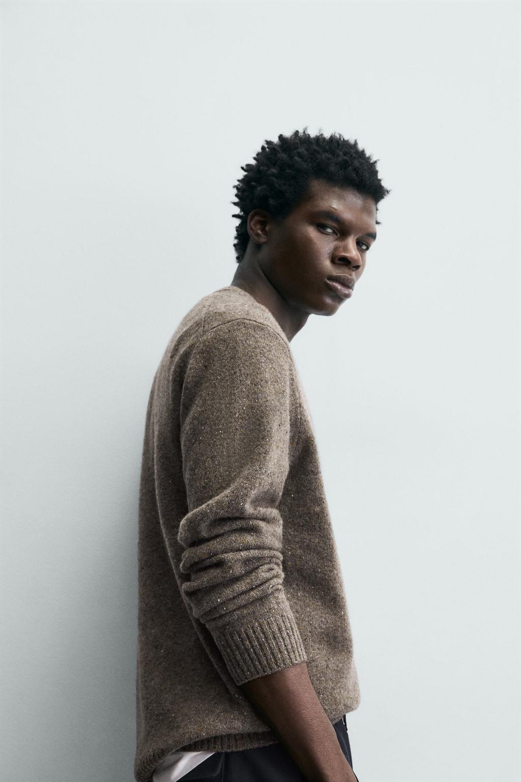 СВИТЕР ИЗ 100% ШЕРСТИ С ЭФФЕКТОМ ПРЯЖИ