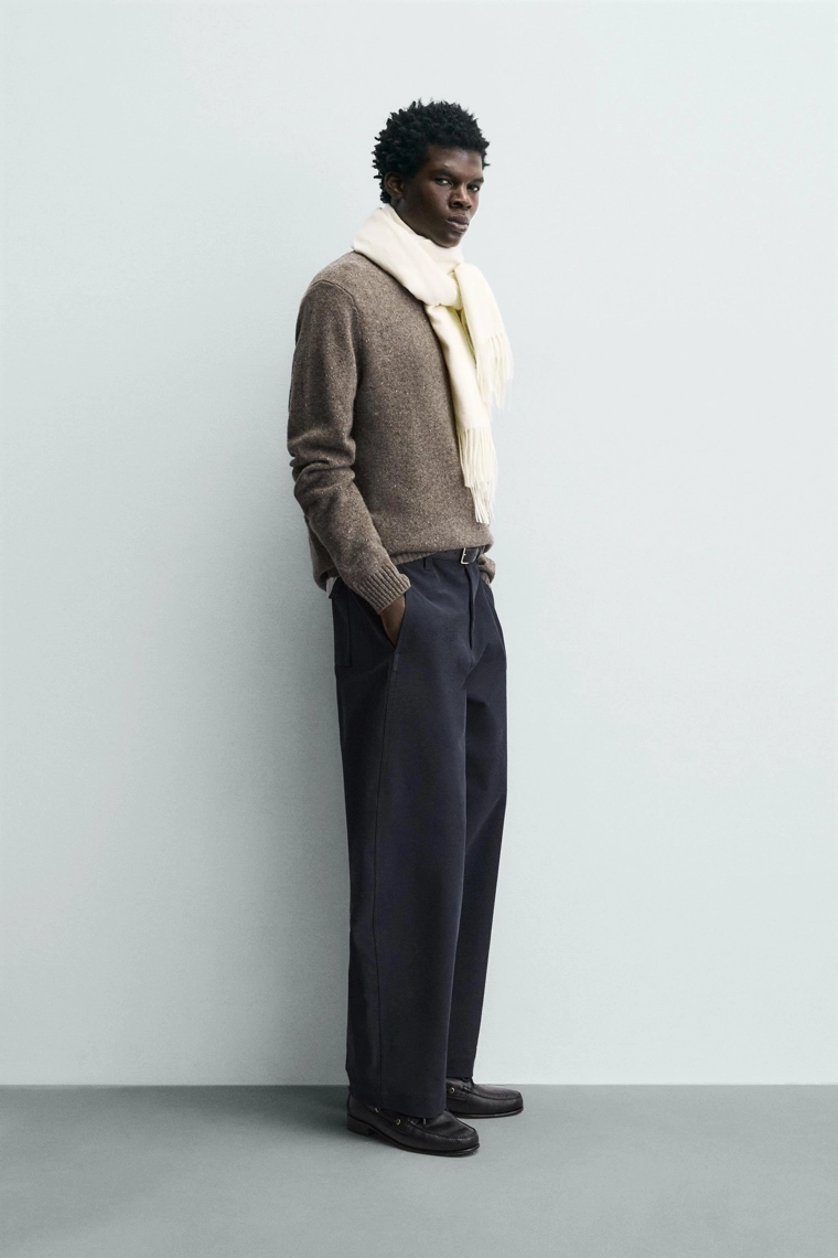 СВИТЕР ИЗ 100% ШЕРСТИ С ЭФФЕКТОМ ПРЯЖИ