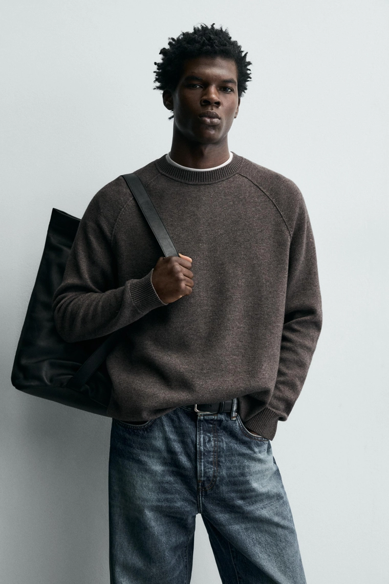 ДЖЕМПЕР ИЗ РЕЛЬЕФНОЙ ТКАНИ С ШЕРСТЬЮ