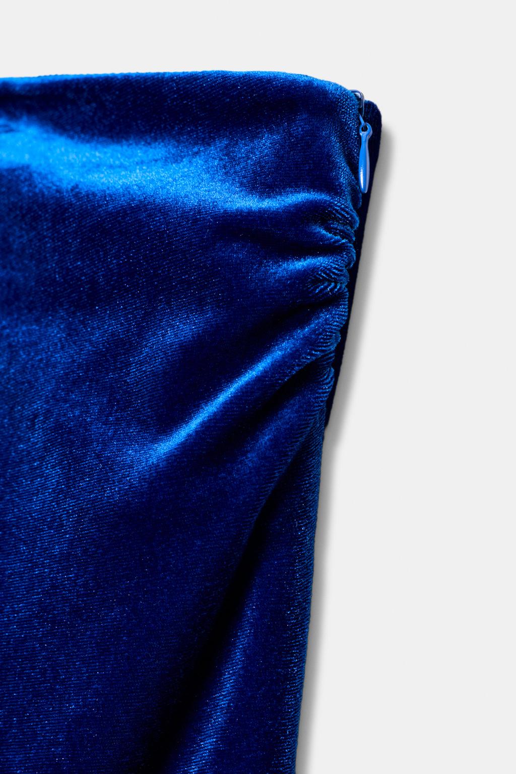 БАРХАТНОЕ ПЛАТЬЕ МИДИ АСИММЕТРИЧНОГО КРОЯ