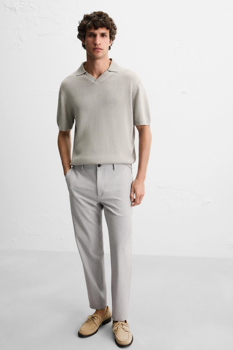 БРЮКИ КОМФОРТНОЙ ПОСАДКИ ИЗ РЕЛЬЕФНОЙ ТКАНИ