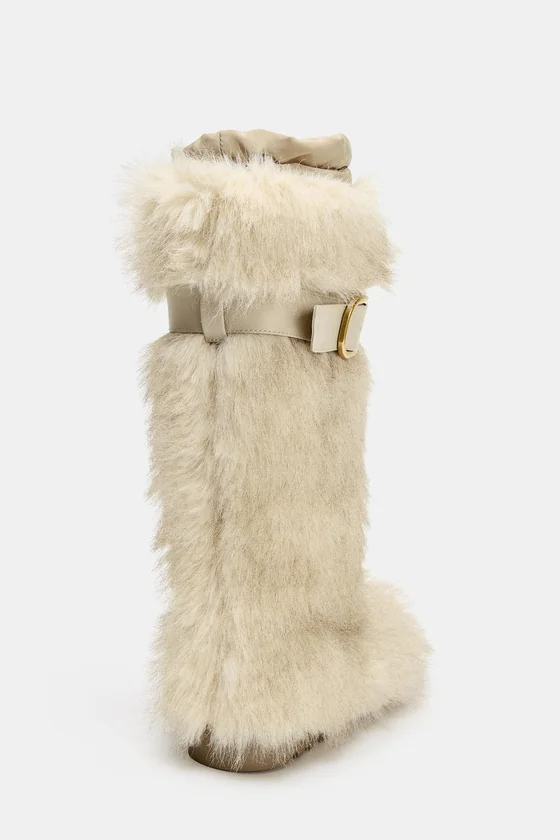 САПОГИ ИЗ ИСКУССТВЕННОГО МЕХА С РЕМЕШКОМ — SKI COLLECTION
