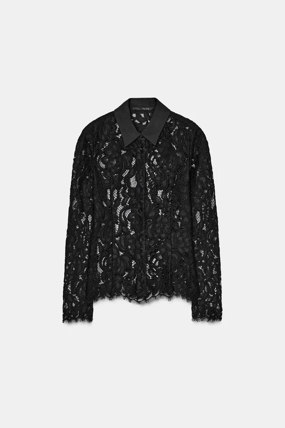 РУБАШКА С КРУЖЕВОМ ZW COLLECTION