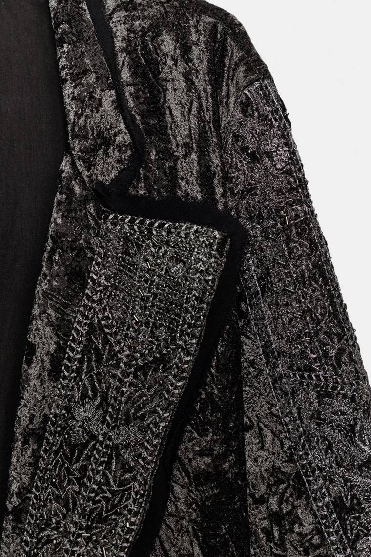 КИМОНО ИЗ БАРХАТА С ВЫШИВКОЙ — ZW COLLECTION LIMITED EDITION