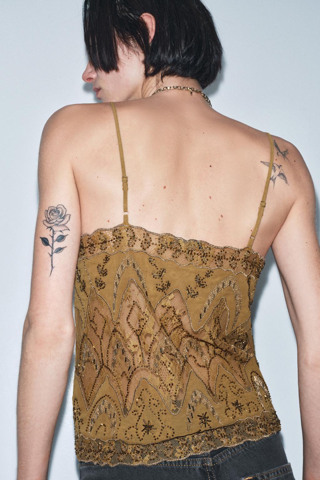 ТОП С ВЫШИВКОЙ И БУСИНАМИ — ZW COLLECTION LIMITED EDITION