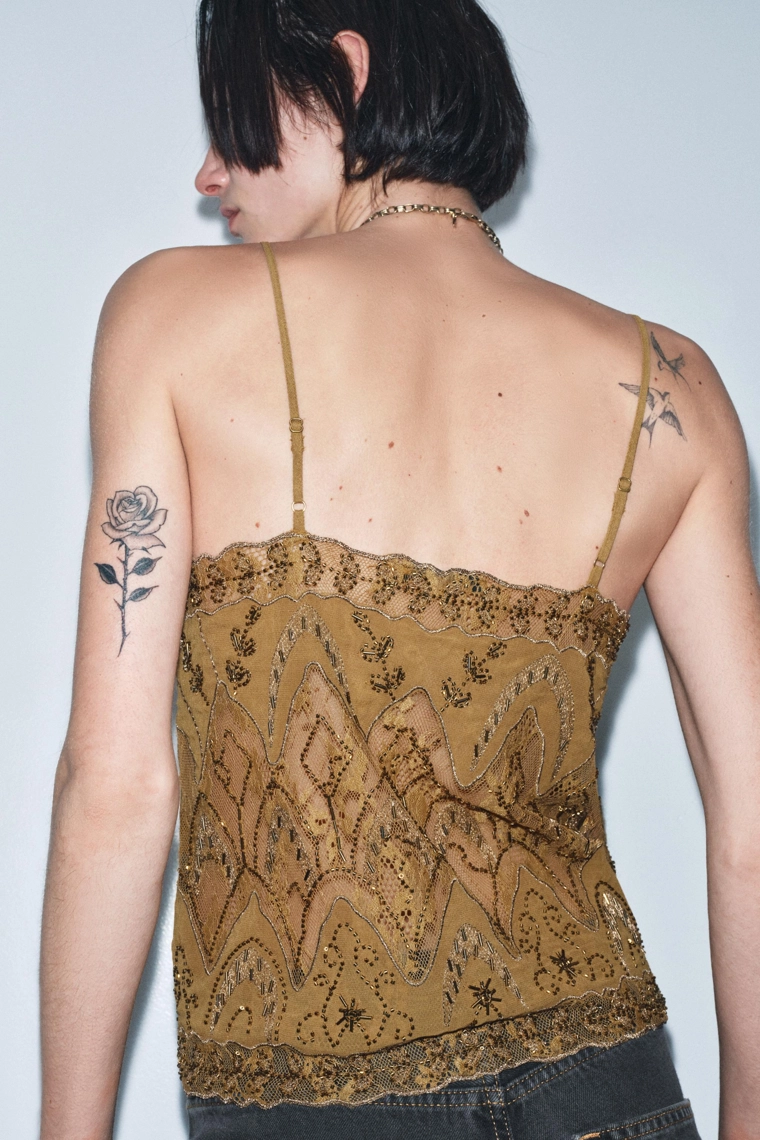 ТОП С ВЫШИВКОЙ И БУСИНАМИ — ZW COLLECTION LIMITED EDITION