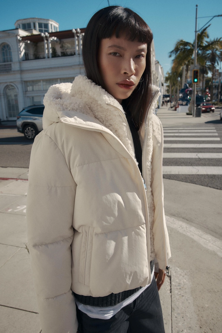 АНОРАК С КАПЮШОНОМ И ИСКУССТВЕННЫМ МЕХОМ WATER REPELLENT WINDPROOF