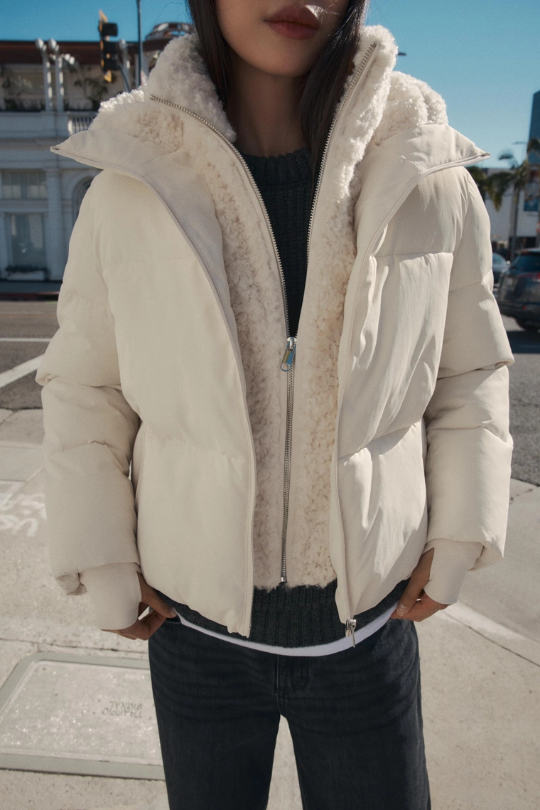 АНОРАК С КАПЮШОНОМ И ИСКУССТВЕННЫМ МЕХОМ WATER REPELLENT WINDPROOF