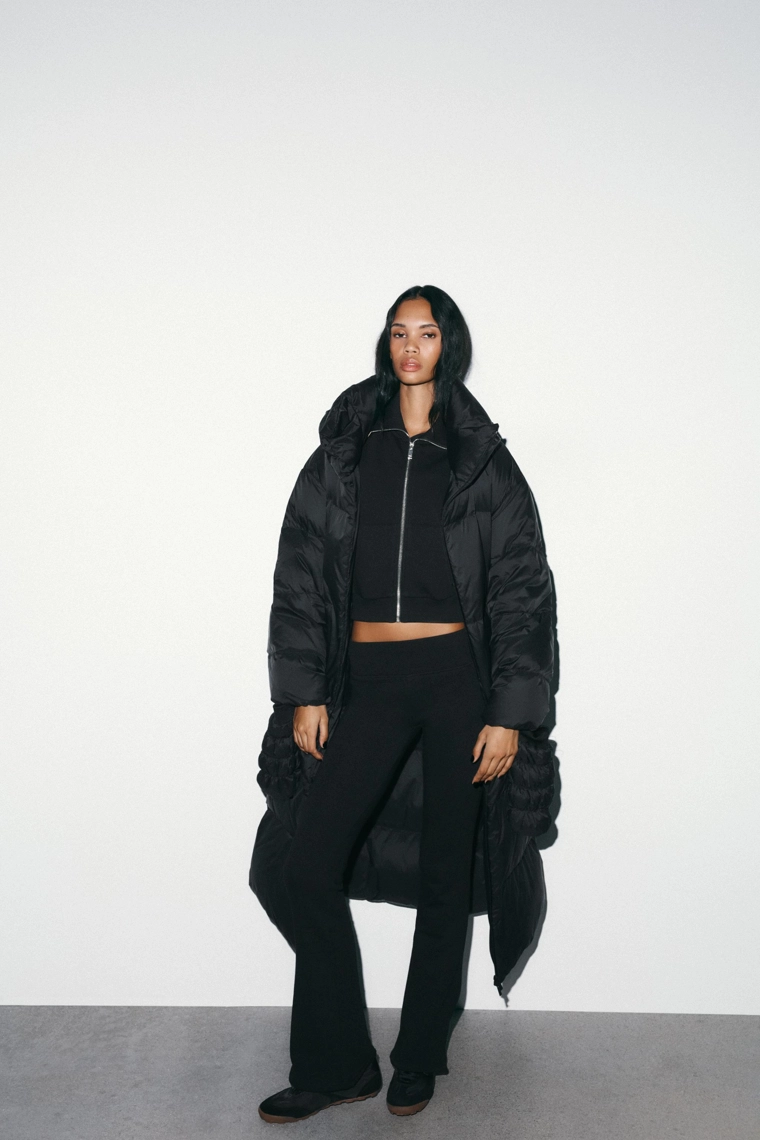 ДЛИННЫЙ ПУХОВИК С КАПЮШОНОМ И ПЕРЧАТКАМИ WATER REPELLENT