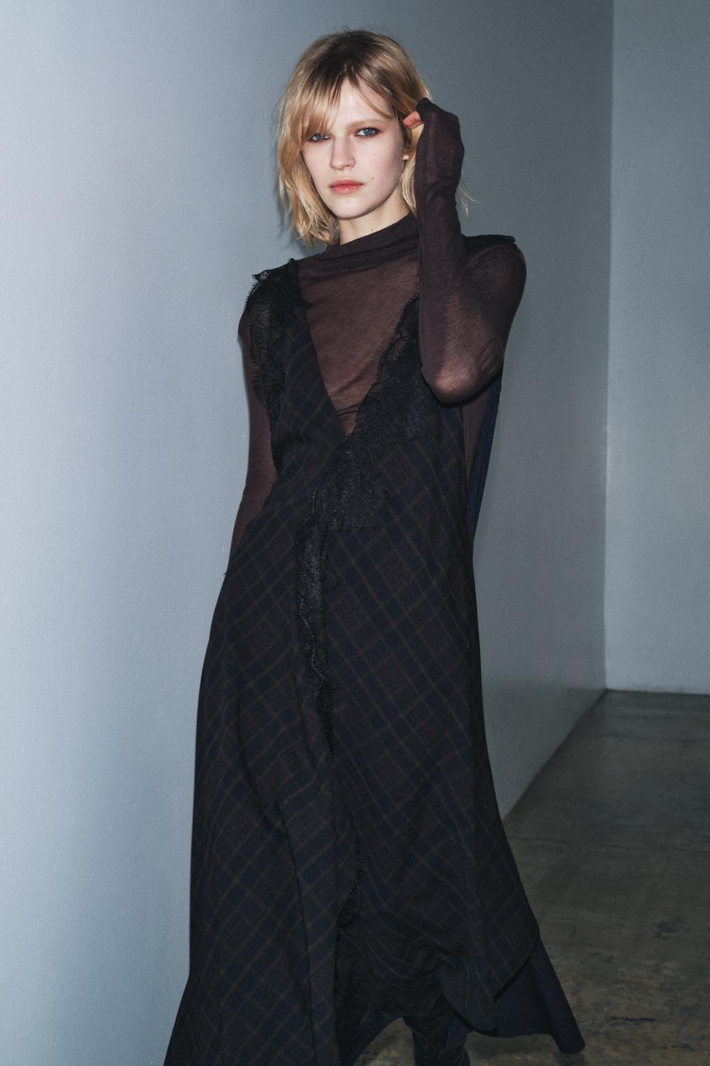 ПЛАТЬЕ С КОМБИНИРОВАННЫМ КРУЖЕВОМ — ZW COLLECTION LIMITED EDITION