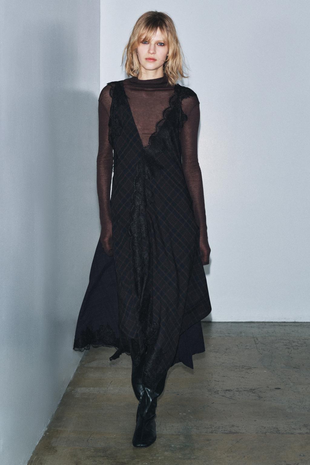 ПЛАТЬЕ С КОМБИНИРОВАННЫМ КРУЖЕВОМ — ZW COLLECTION LIMITED EDITION