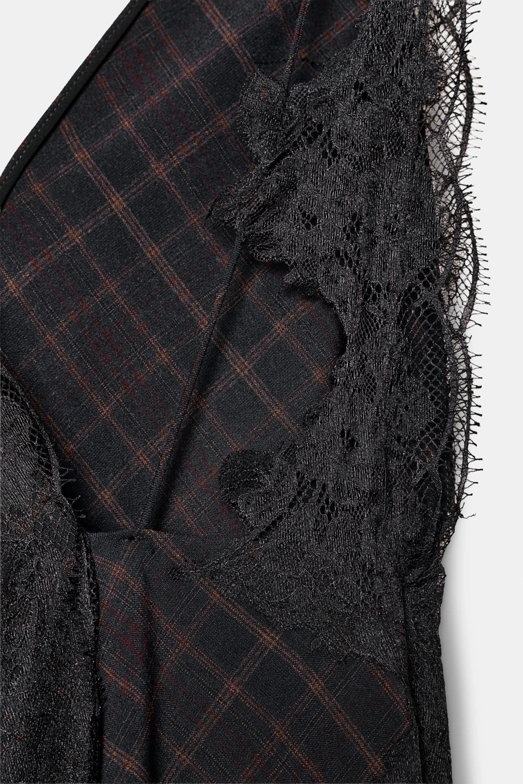 ПЛАТЬЕ С КОМБИНИРОВАННЫМ КРУЖЕВОМ — ZW COLLECTION LIMITED EDITION