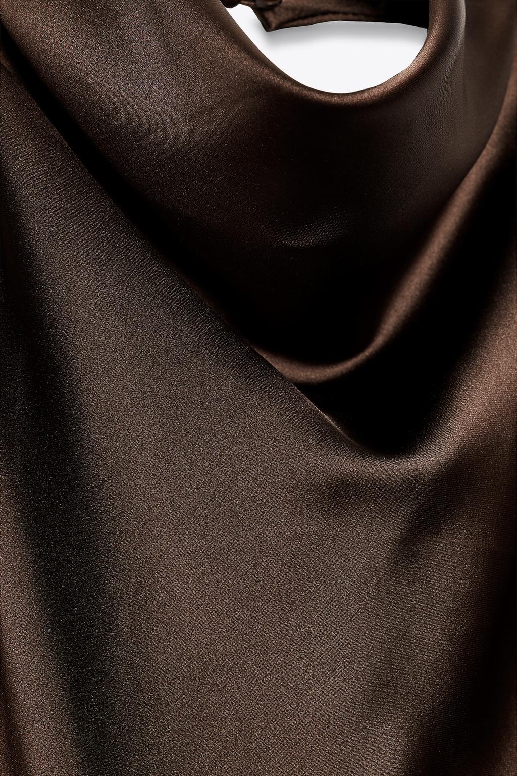 АТЛАСНЫЙ ТОП С ГОРЛОВИНОЙ ХАЛТЕР