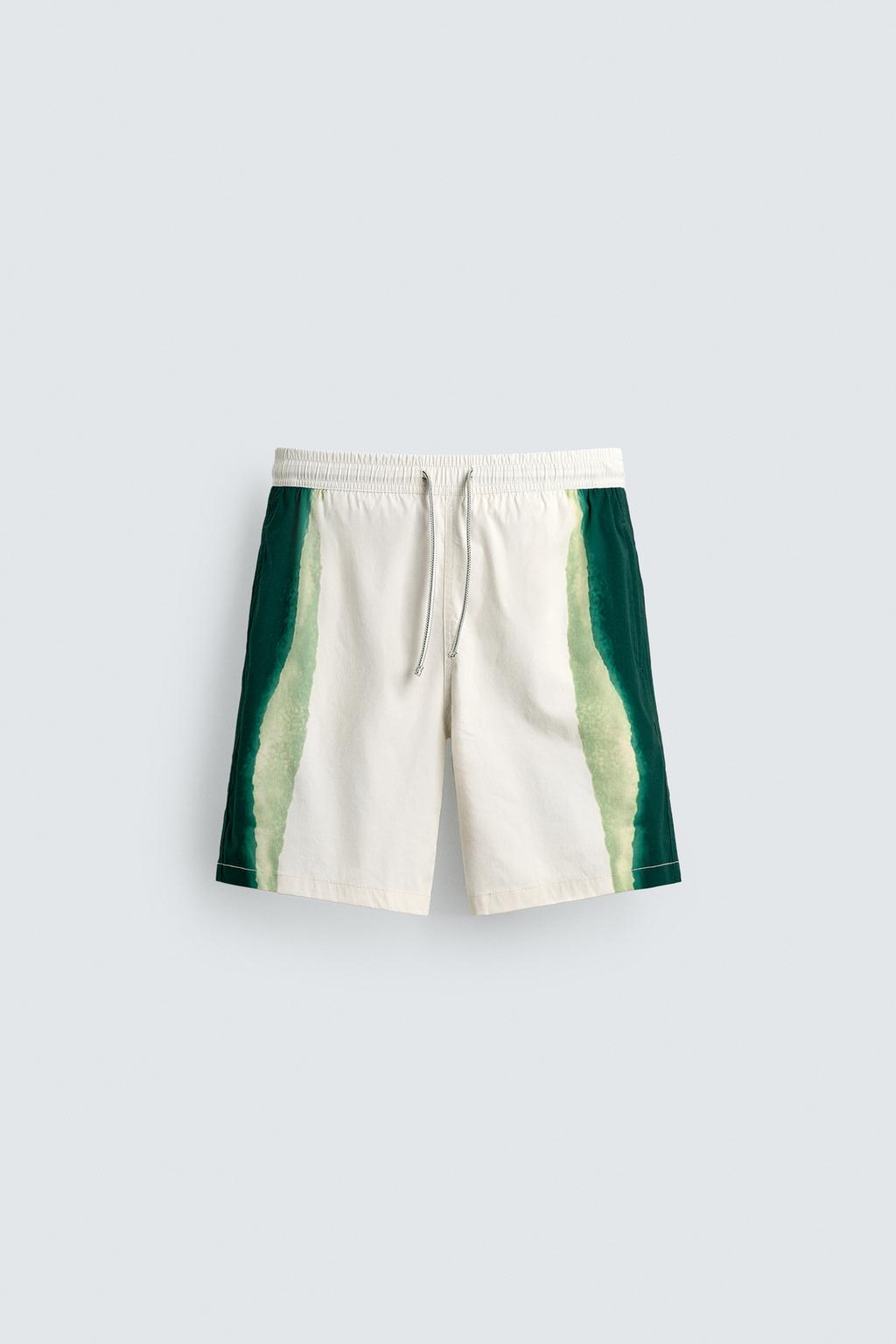 Длинные полосатые плавательные трусы