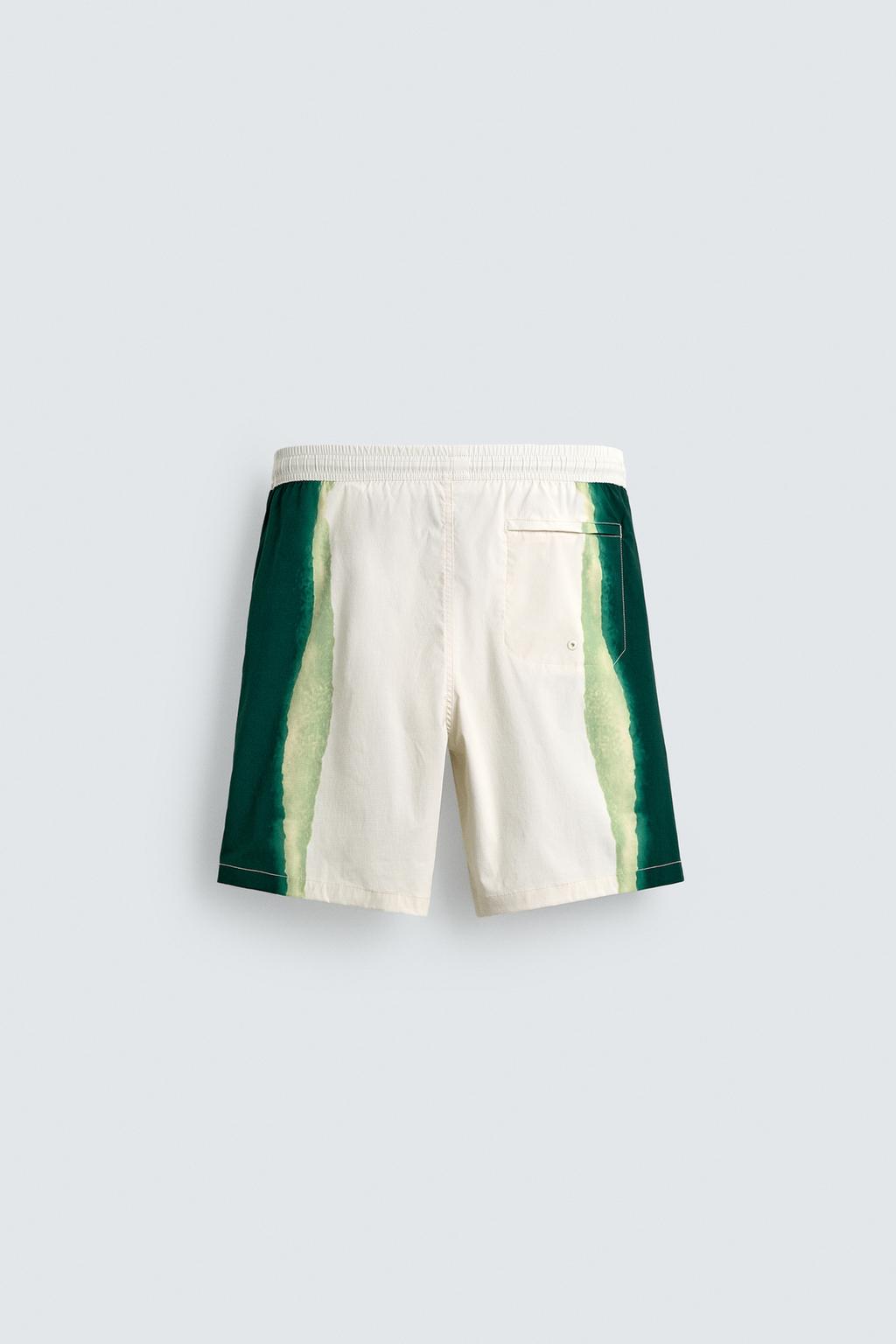 Длинные полосатые плавательные трусы