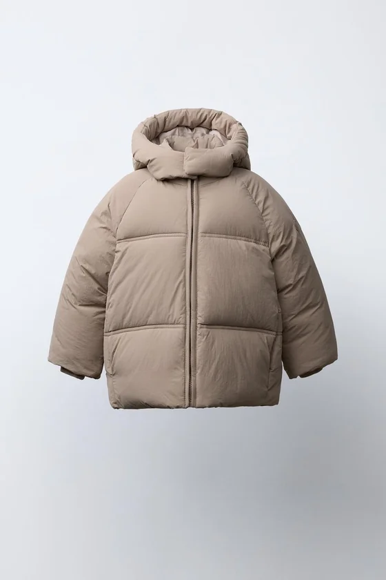 СТЕГАНЫЙ ПУХОВИК С КАПЮШОНОМ WATER REPELLENT